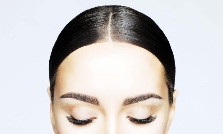 Woman's forehead & hair